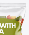 Plastic Bag With Tricolor Tortiglioni Pasta Mockup