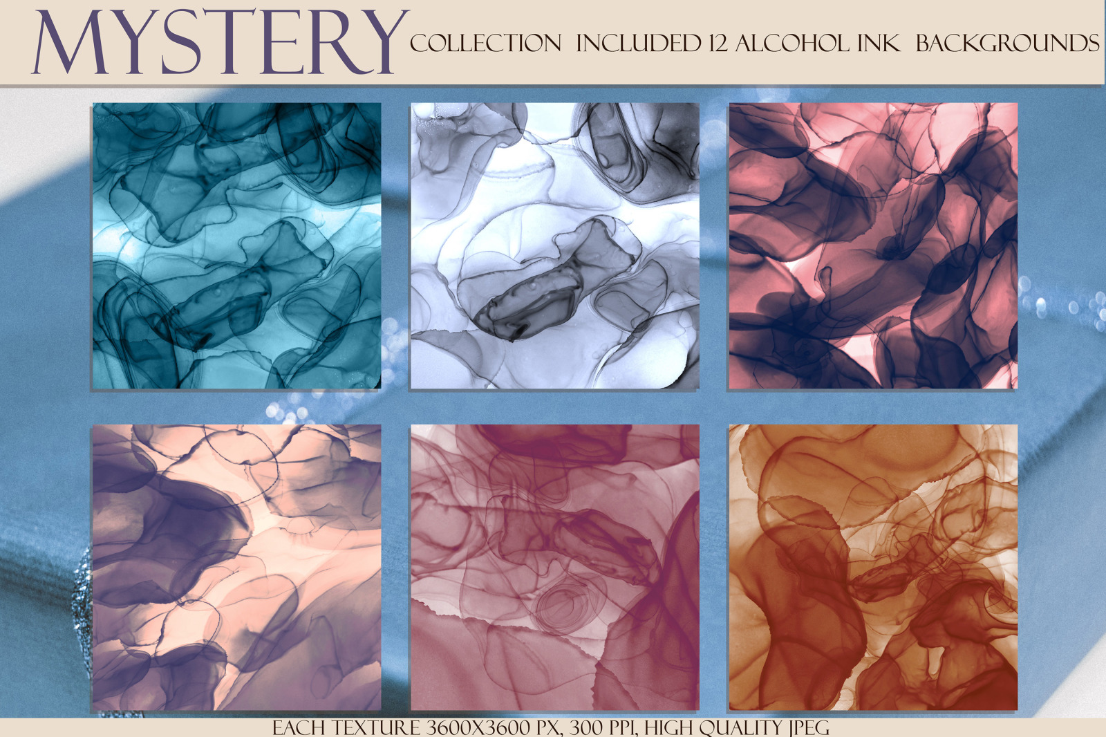 Mystery Alcohol Ink Collection, Fluid Misty Ink Backgrounds