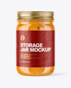 Clear Glass Jar with Chipotle Sauce Mockup