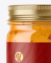 Clear Glass Jar with Chipotle Sauce Mockup