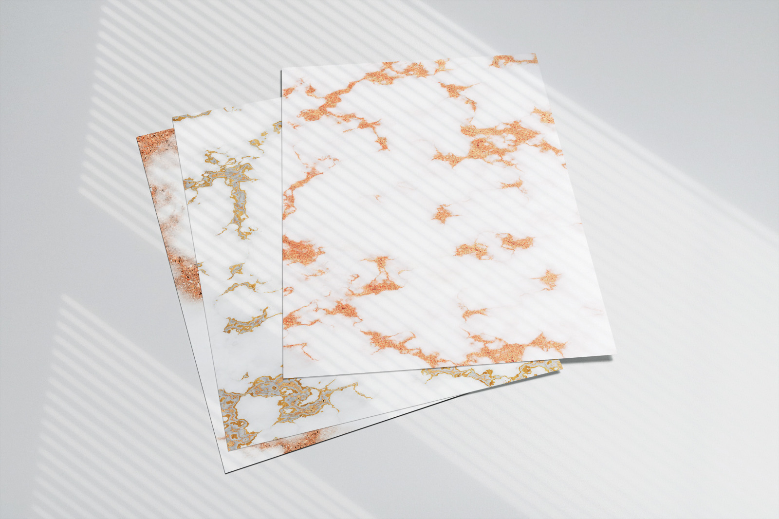 Pretty Marble White &amp; Gold Texture Set