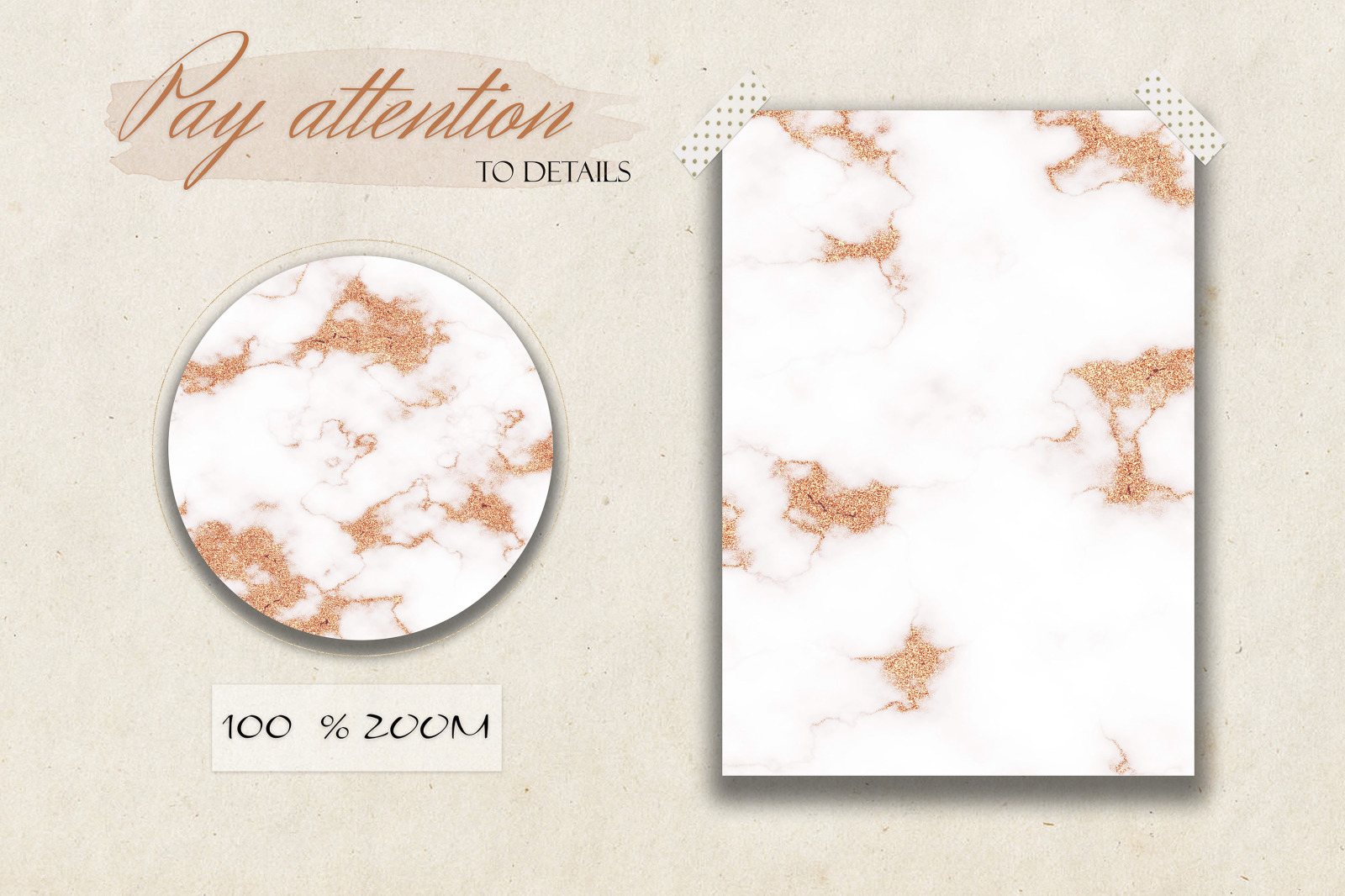 Pretty Marble White &amp; Gold Texture Set