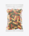 Matte Plastic Bag With Tricolor Tortiglioni Pasta Mockup