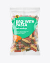 Matte Plastic Bag With Tricolor Tortiglioni Pasta Mockup