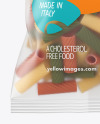 Matte Plastic Bag With Tricolor Tortiglioni Pasta Mockup