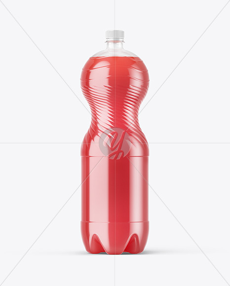 PET Bottle with Pink Grapefruit Drink Mockup