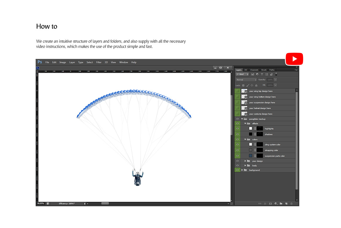 Paraglider Mockups Set