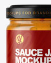 Clear Glass Jar with Chipotle Sauce Mockup