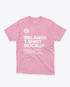 Melange T-Shirt with Round Neck Mockup