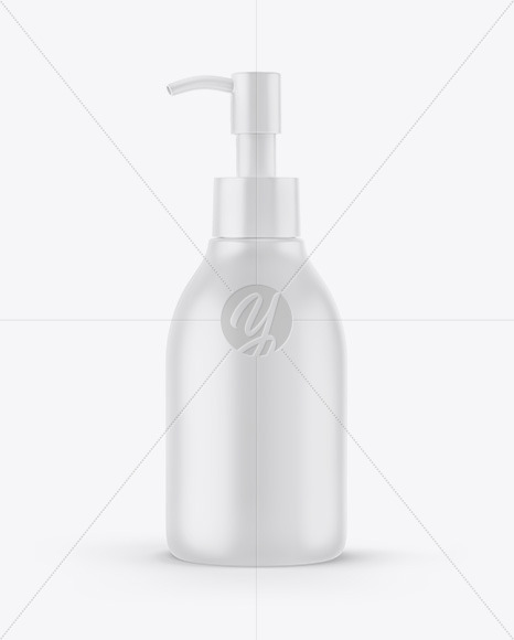 Matte Cosmetic Bottle with Pump Mockup