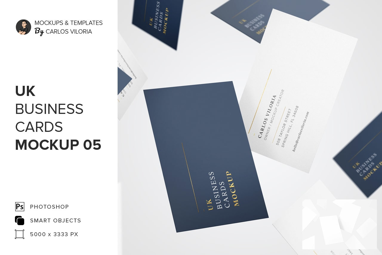 UK Business Cards Mockup 05