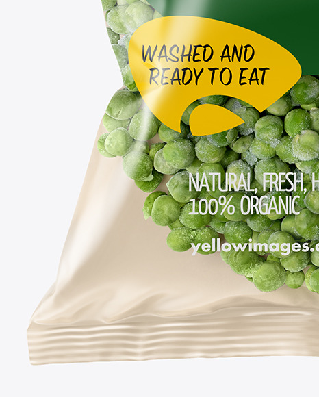 Plastic Bag With Frozen Peas Mockup