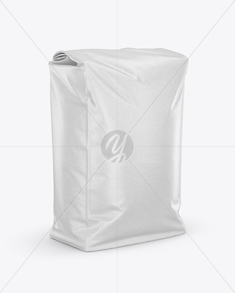 Kraft Food Bag Mockup - Half Side View