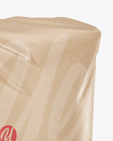 Kraft Food Bag Mockup - Half Side View