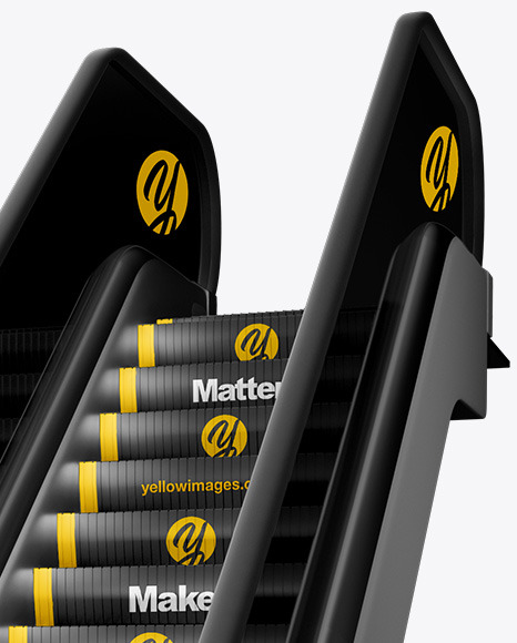 Escalator Mockup - Half Side View