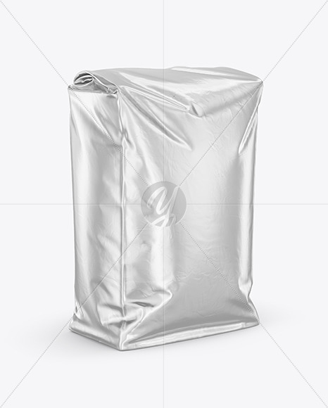 Metallic Food Bag Mockup - Half Side View