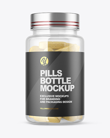 Clear Pills Bottle Mockup