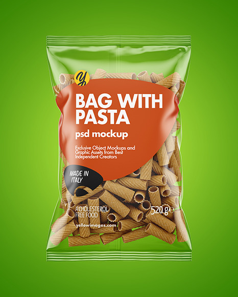 Whole Wheat Tortiglioni Pasta Bag Mockup