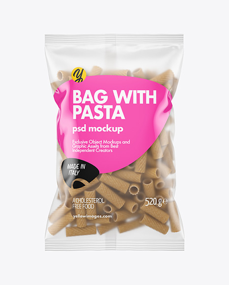 Whole Wheat Tortiglioni Pasta Matte Bag Mockup