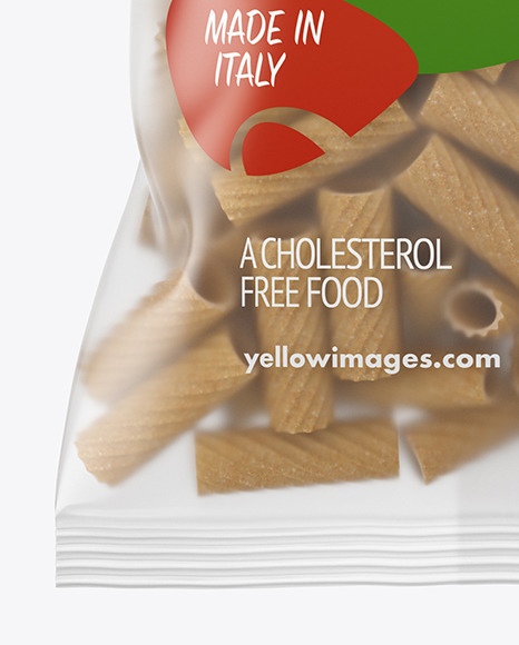 Whole Wheat Tortiglioni Pasta Matte Bag Mockup