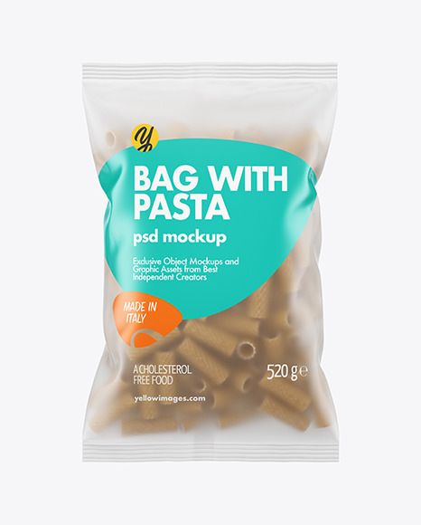 Whole Wheat Tortiglioni Pasta Frosted Bag Mockup