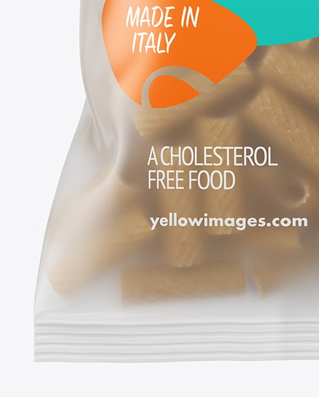 Whole Wheat Tortiglioni Pasta Frosted Bag Mockup