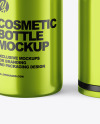 Metallic Opened Cosmetic Bottle Mockup