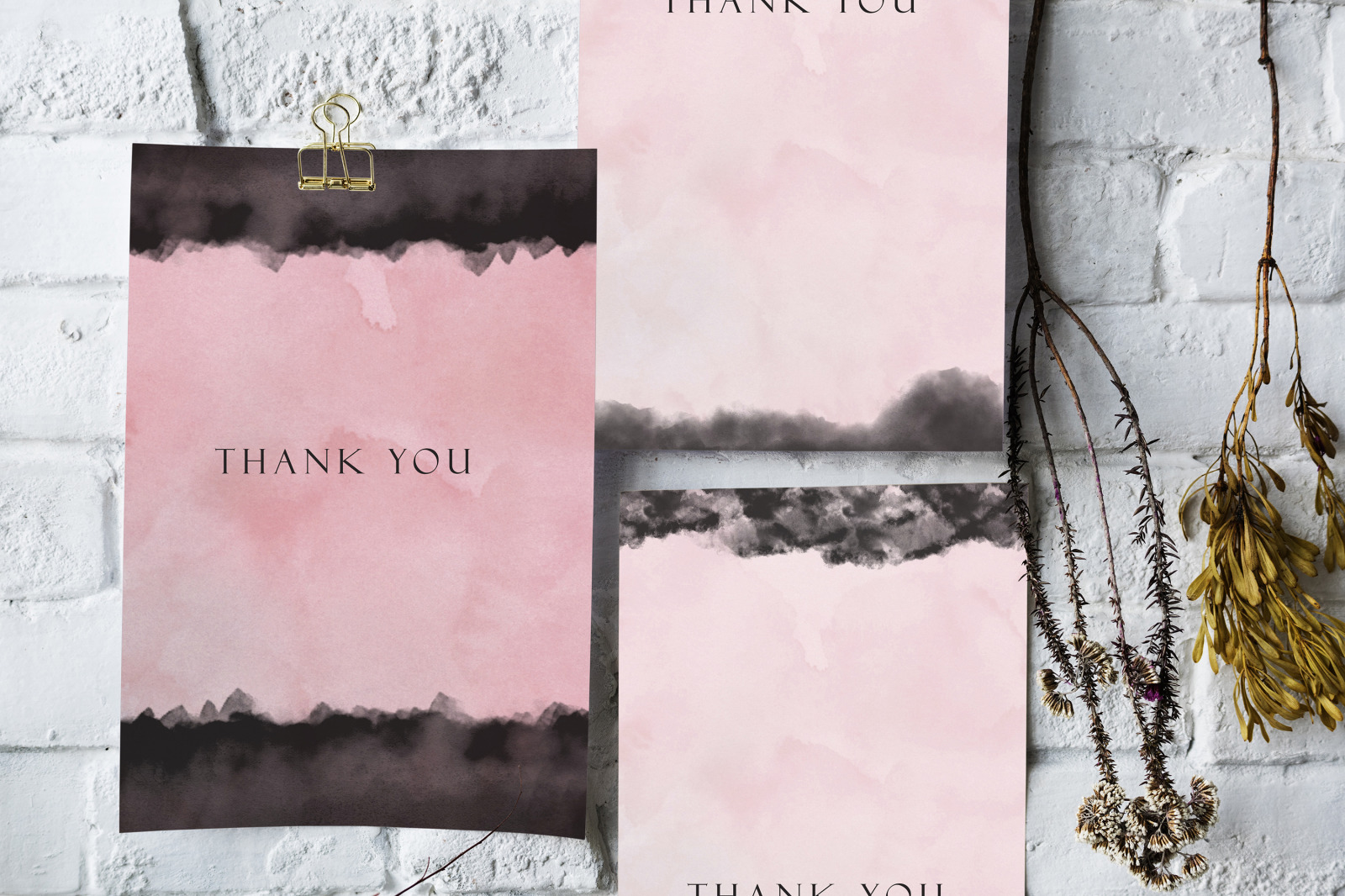 Blush and ink watercolor backgrounds