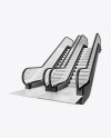 Escalators Mockup - Half Side View