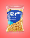 Plastic Bag With Conchiglie Pasta Mockup