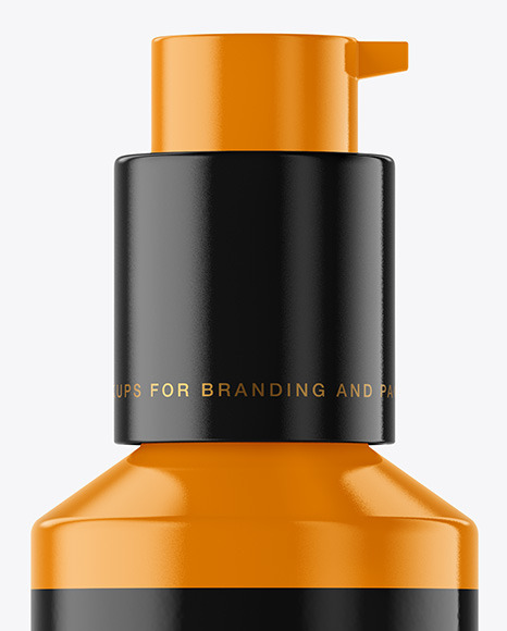Glossy Cosmetic Bottle with Pump Mockup
