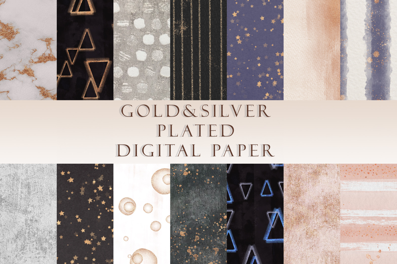 Gold&amp;Silver plated backgrounds set