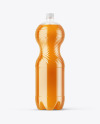 PET Bottle with Peach Drink Mockup