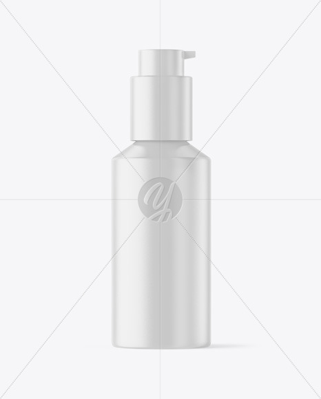 Matte Cosmetic Bottle with Pump Mockup