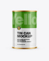 Metallic Tin Can w/ Glossy Finish Mockup