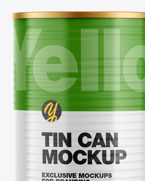 Metallic Tin Can w/ Glossy Finish Mockup