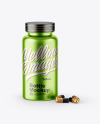 Metallic Bottle & Capsules Mockup