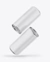 Two Metallic Cans W/ Matte Finish Mockup Two Metallic Cans W/ Matte Finish Mockup