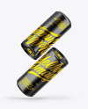 Two Glossy Metallic Cans Mockup Two Glossy Metallic Cans Mockup