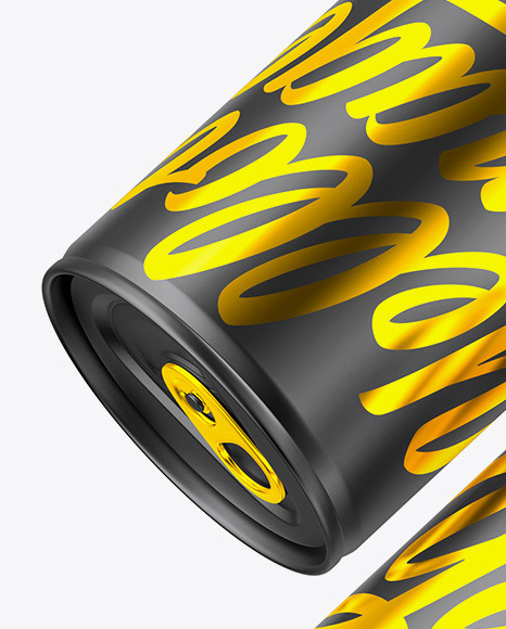 Two Matte Metallic Cans Mockup