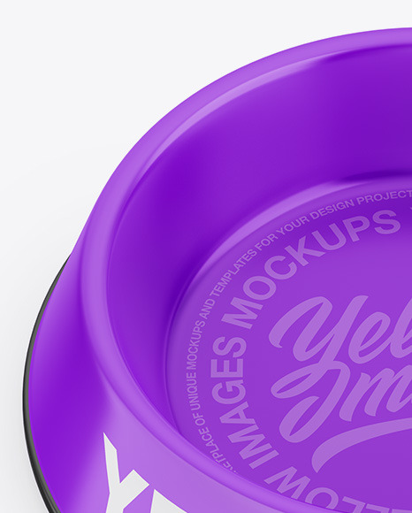 Glossy Pet Feeding Bowl Mockup