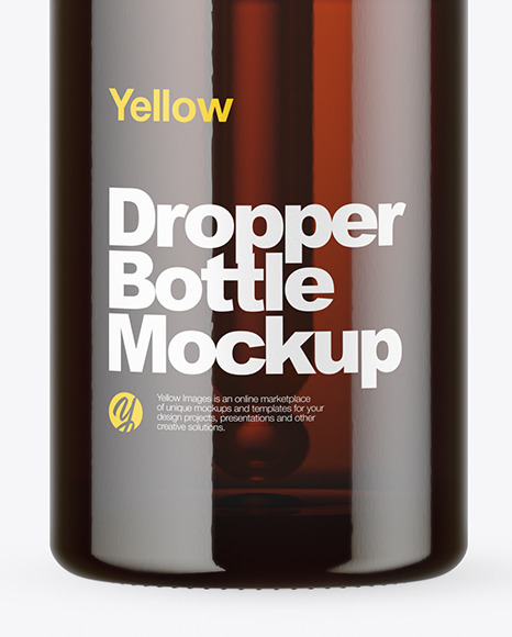 Amber Glass Dropper Bottle Mockup