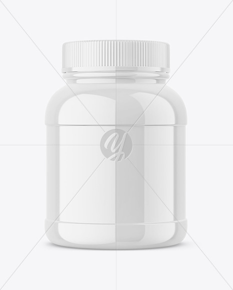 Glossy Protein Jar Mockup