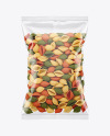 Plastic Bag With Tricolor Conchiglie Pasta Mockup