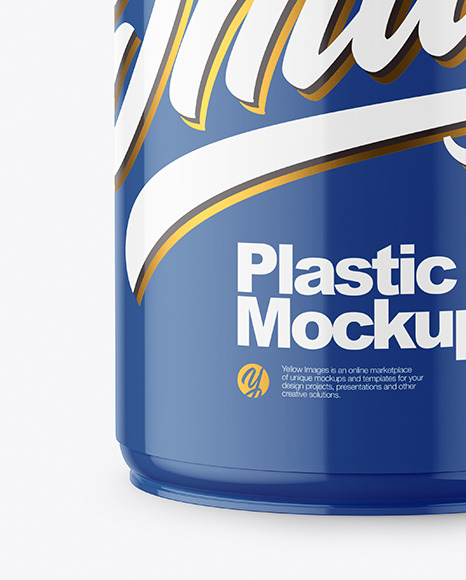 Glossy Plastic Jar Mockup