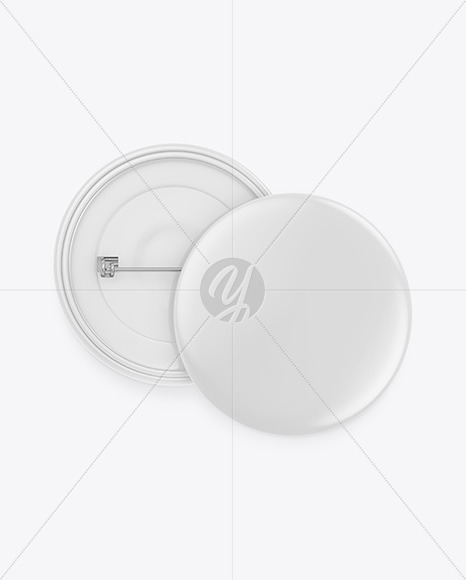 Two Glossy Button Pins Mockup