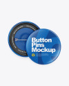 Two Glossy Button Pins Mockup