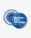 Two Glossy Button Pins Mockup