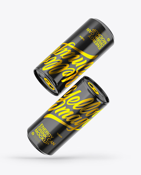 Two Glossy Cans Mockup