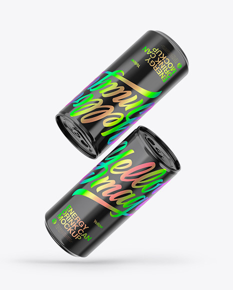 Two Glossy Cans Mockup